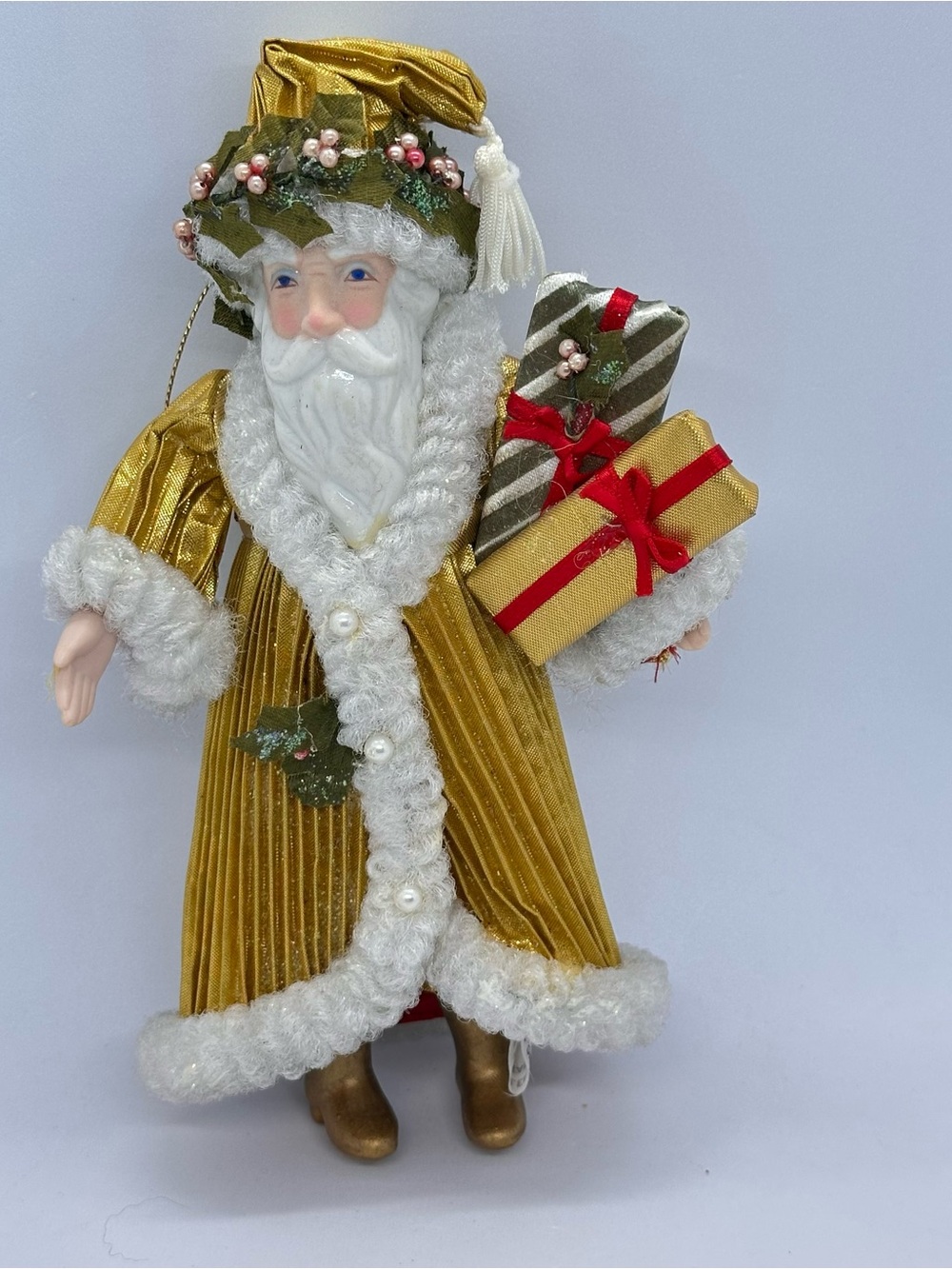 VTG 1987 Kurt S Adler Santa Ornament Figure with Presents Christmas Taiwan *READ
